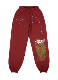 Sp5der Sweatpants 'Maroon'