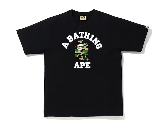 BAPE ABC Camo College Tee Black/Green