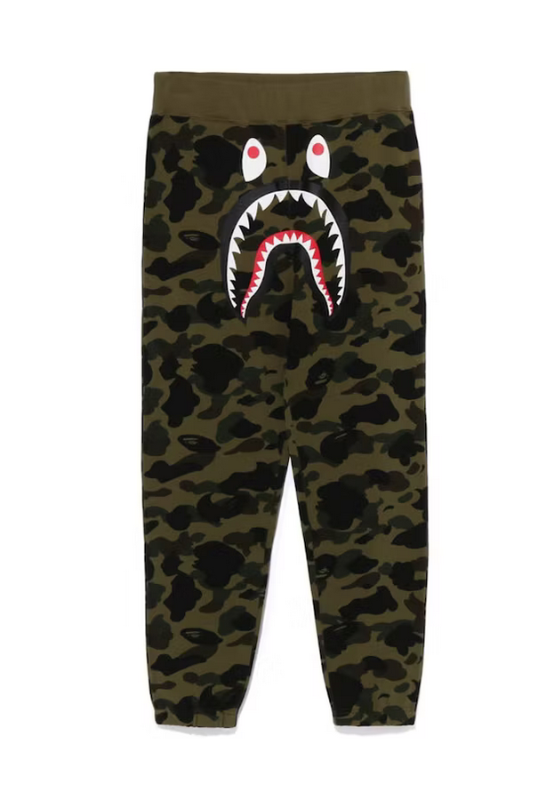 BAPE 1st Camo Wide Fit Shark Sweatpants Green