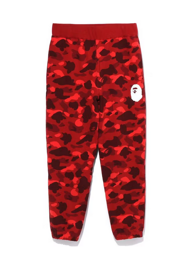 BAPE Color Camo Wide Fit Sweat Pants Red