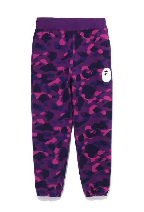 BAPE Color Camo Wide Fit Sweat Pants Purple