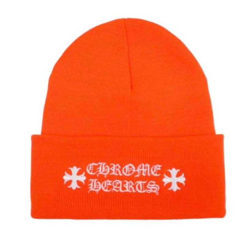 Chrome Hearts Logo Beanie Safety Orange