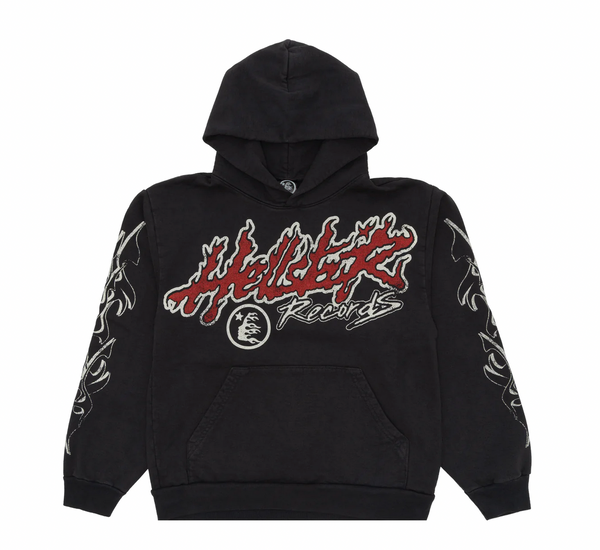 Hellstar Studios Records Tour Hoodie Washed Black