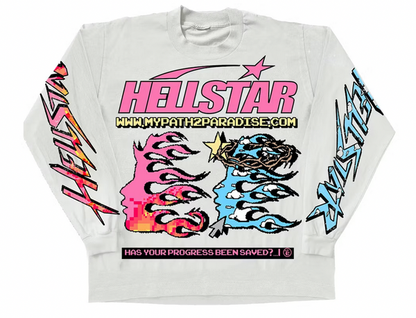 Hellstar Pixel L/S Tee White
