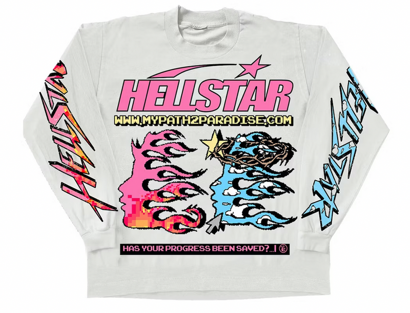 Hellstar Pixel L/S Tee White