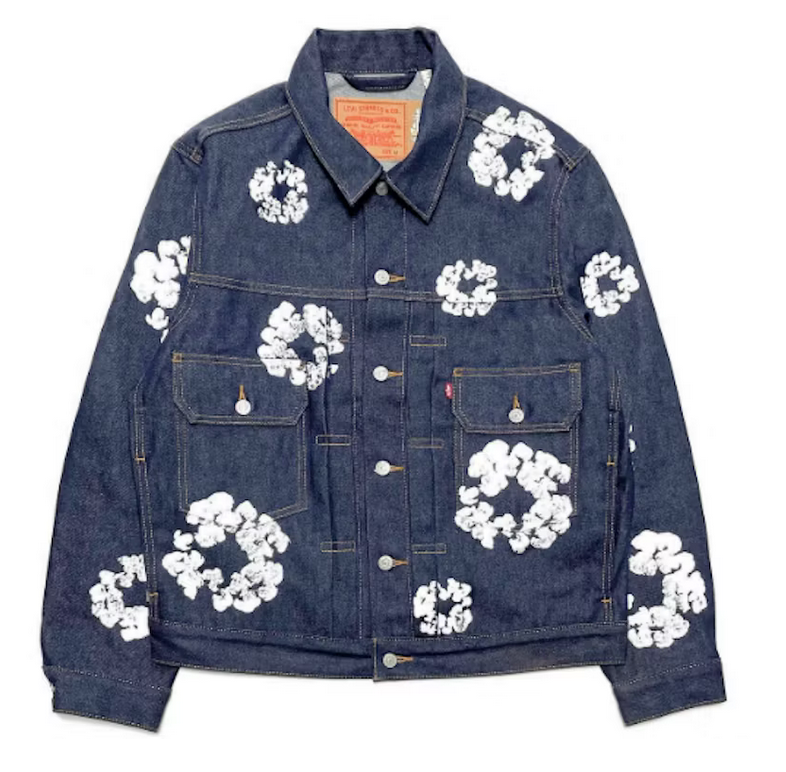 Denim Tears Type II RAW Trucker Jacket ALL OVER WREATH