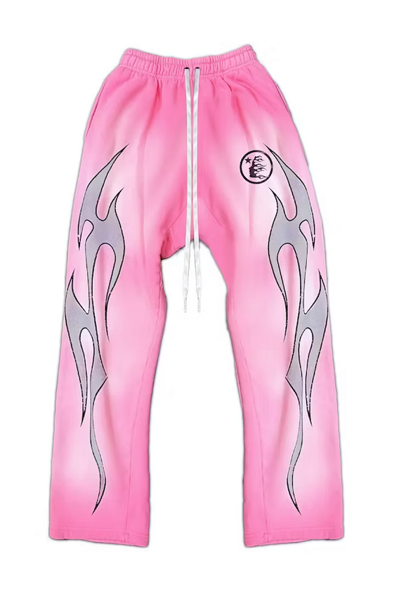 Hellstar Flame Sweatpants Pink
