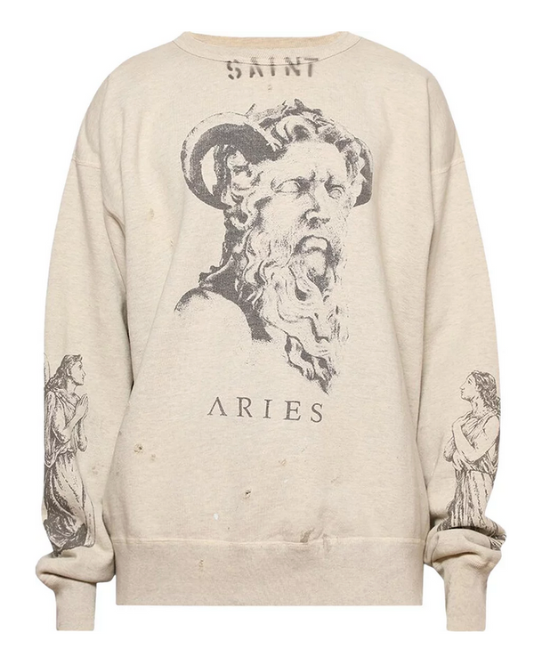 Saint Michael Aries Crewneck Sweatshirt 'Grey'