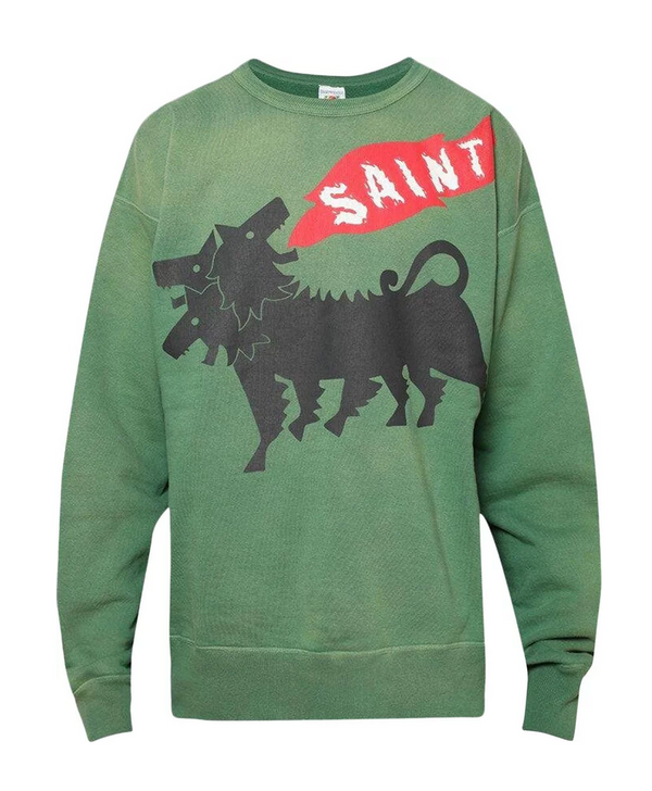 Saint Michael Cerberus Crewneck Sweatshirt 'Green'