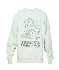 Saint Michael Jesus Crewneck Sweatshirt 'Blue'