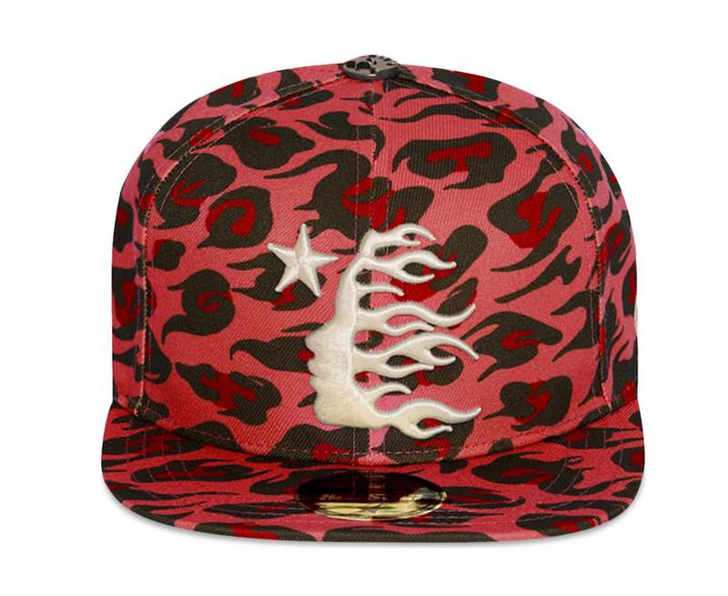 Hellstar Cheetah Print Fitted Hat 'Red'