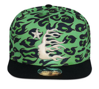 Hellstar Cheetah Print Snapback Hat 'Green'