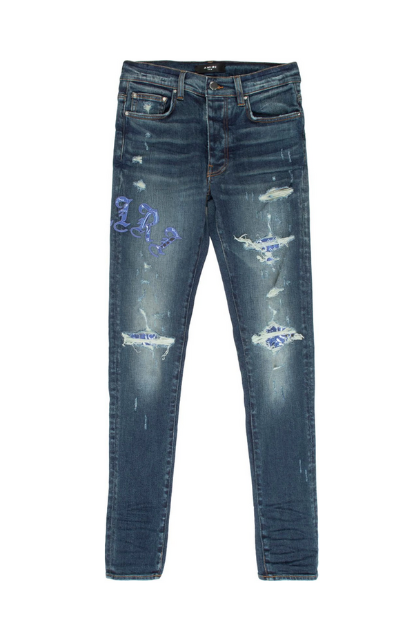 Amiri Skinny Old English Logo Jean 'Deep Classic'