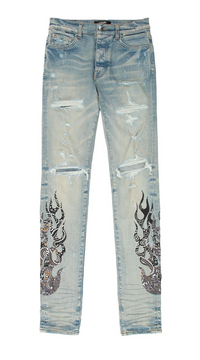 Amiri Bandana Flame Jean 'Clay/Indigo/Black'