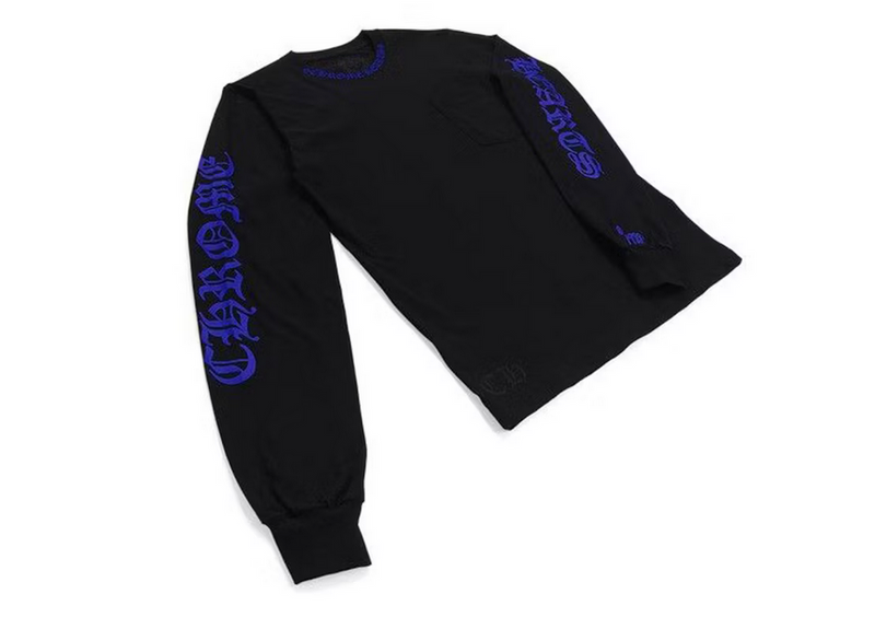 Chrome Hearts 1988 Neck Logo Long Sleeve T-shirt Black/Blue