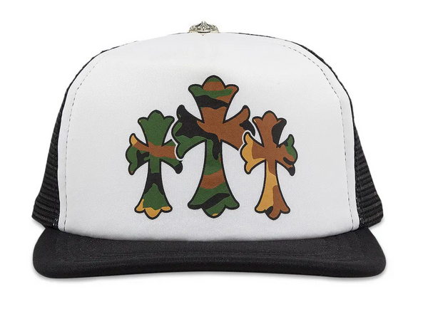 Chrome Hearts Triple Cross Trucker Hat 'Black White'