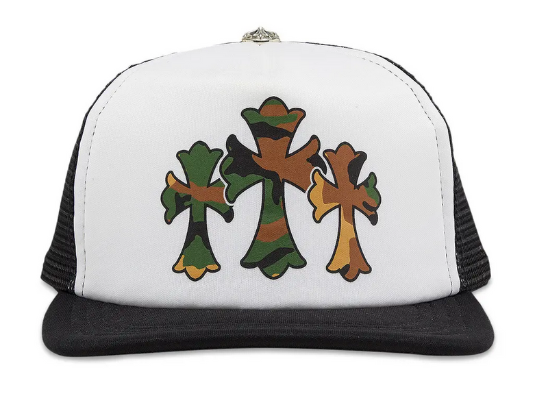 Chrome Hearts Triple Cross Trucker Hat 'Black White'