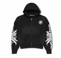 LostShdws Complex Con Exclusive Acid Wash Zip Up Hoodie Black