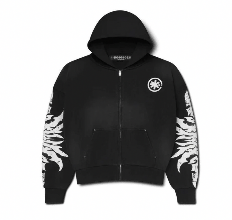 LostShdws Complex Con Exclusive Acid Wash Zip Up Hoodie Black