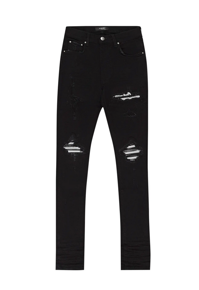 Amiri MX1 Skinny Jeans 'Black/Silver'