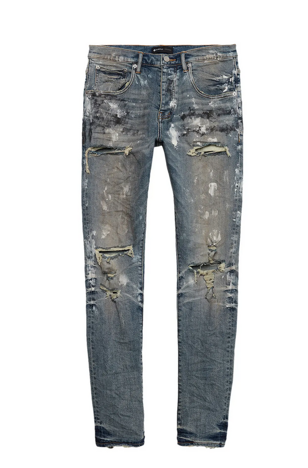 PURPLE BRAND Worn Mid Destroy Jeans 'Indigo'