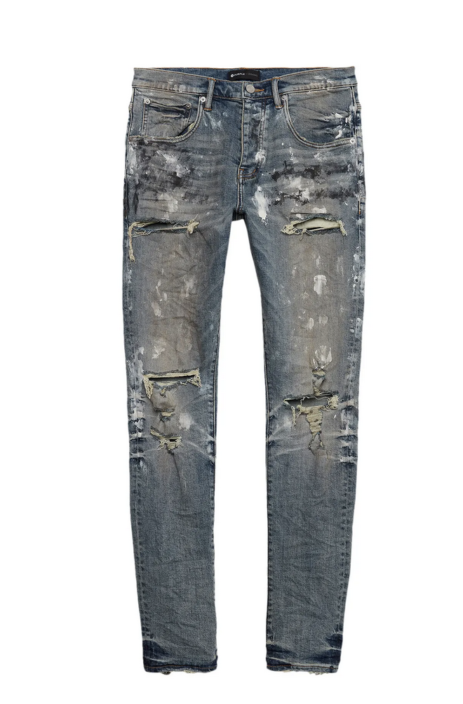 PURPLE BRAND Worn Mid Destroy Jeans 'Indigo'