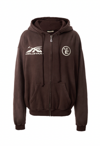 Hellstar Mirror Face Zip-Up Hoodie Brown