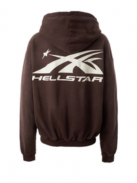 Hellstar Mirror Face Zip-Up Hoodie Brown