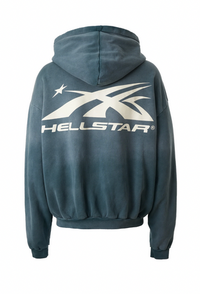 Hellstar Mirror Face Zip-Up Hoodie Green
