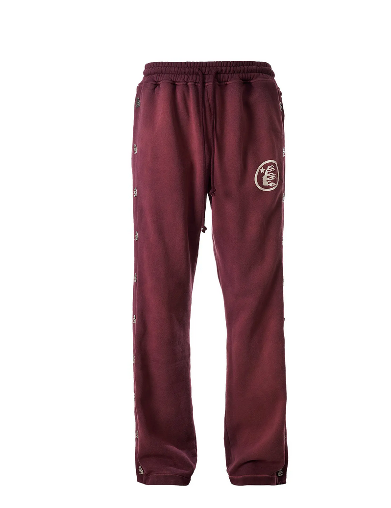 Hellstar Mirror Faced Sweatpants Burgandy