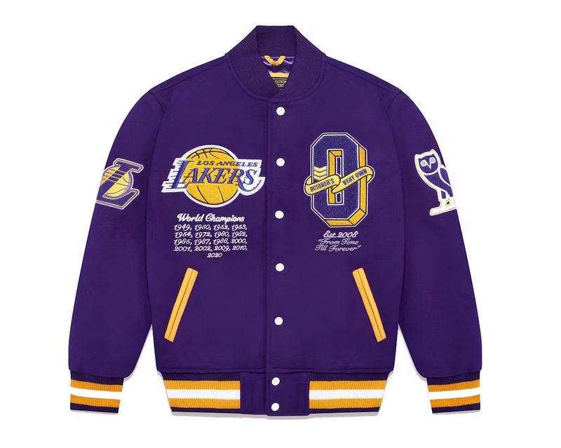 OVO x NBA Lakers Varsity Jacket Purple