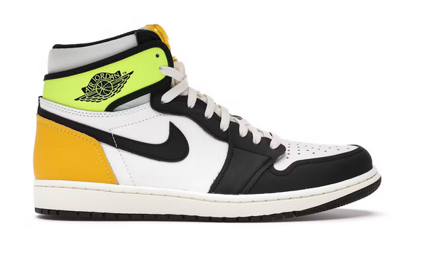 Jordan 1 Retro High White Black Volt University Gold