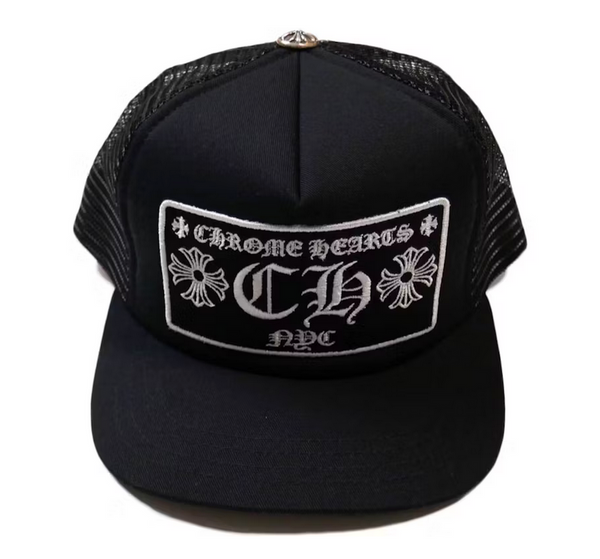 Chrome Hearts CH New York City Trucker Hat Black/Black