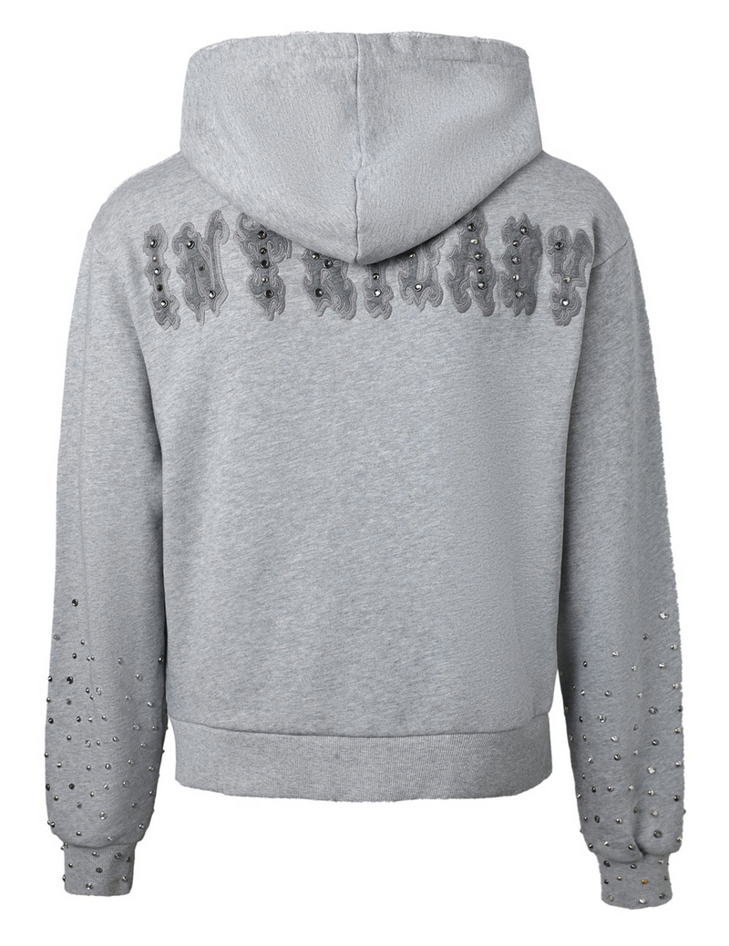 Lost Intricacy Ash Grey Patch Zip Up