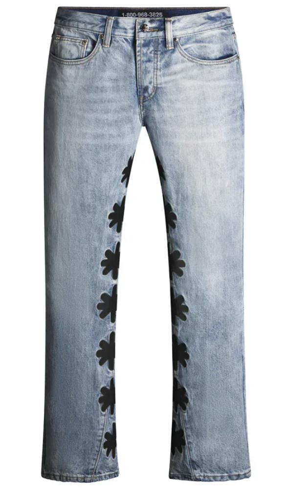 Black on Blue sun Logo Denim