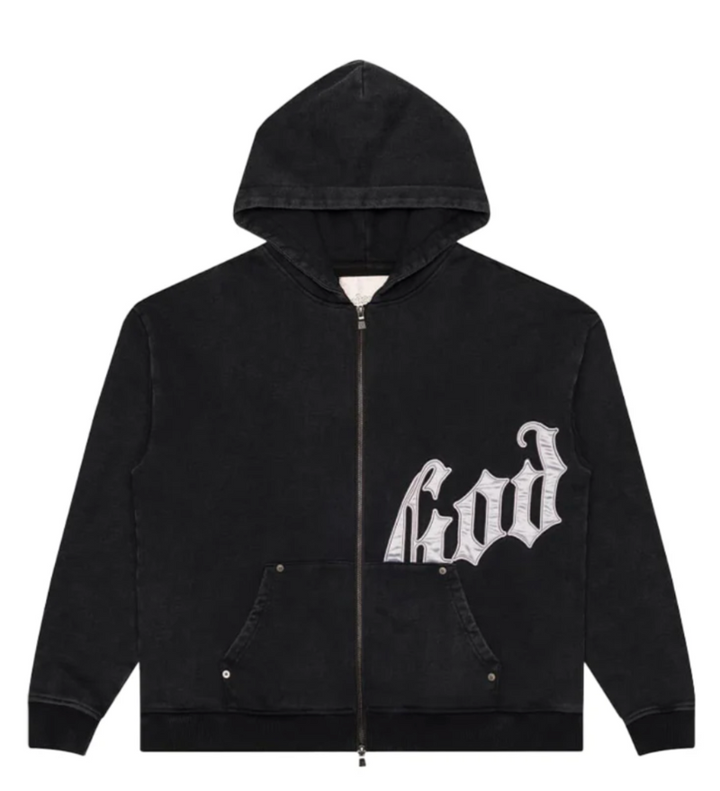 Godspeed OG Logo Sweatsuit V2 'Black Wash Silver Satin'