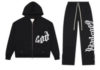 Godspeed OG Logo V2 Sweatsuit Black/Silver Satin
