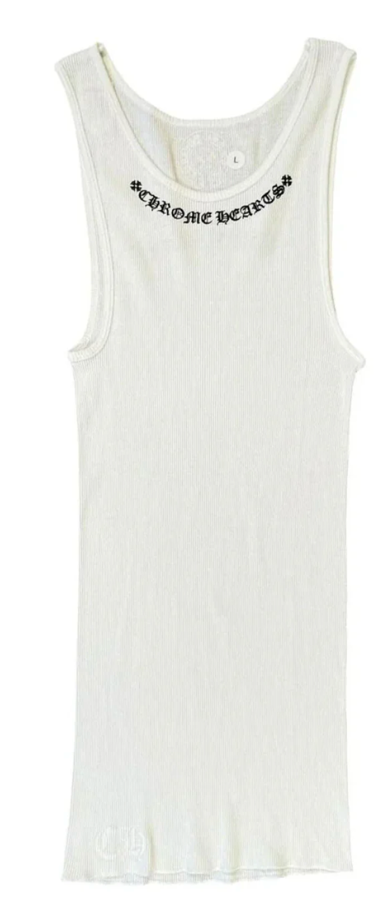 Chrome Hearts Neck Logo Tank Top White