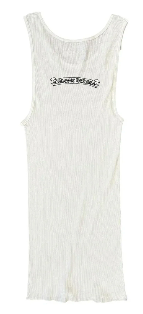 Chrome Hearts Neck Logo Tank Top White