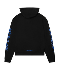 Chrome Hearts Vertical Logo Zip Up Thermal Hoodie Black Blue