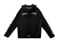 Chrome Hearts Scroll Logo Zip Up Hoodie 'Black'