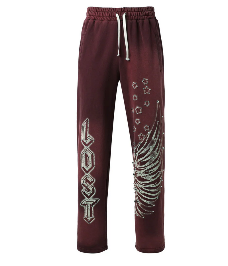 LOST Intricacy Burgundy Sweatpants