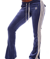 BODY VELOUR TRACK PANTS (ROYAL BLUE/CREAM)