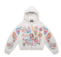 "Risen King" Cropped Zip (Grey)