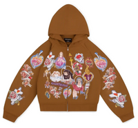 Risen King Cropped Zip (Brown)