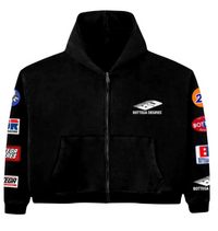 Desires 'Patches' Black Zip Up Hoodie