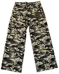 Saint Vanity Camo Green Patch Nylon Cargo Pants