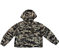 Saint Vanity Camo Green Patch Zip Up Nylon Cargo Jacket
