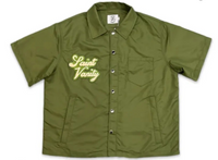 Saint Vanity Olive Nylon Button-Up Tee