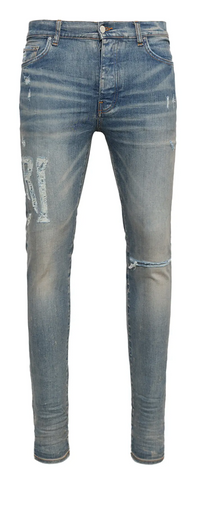 Amiri Distressed Logo Jean Clay Indigo